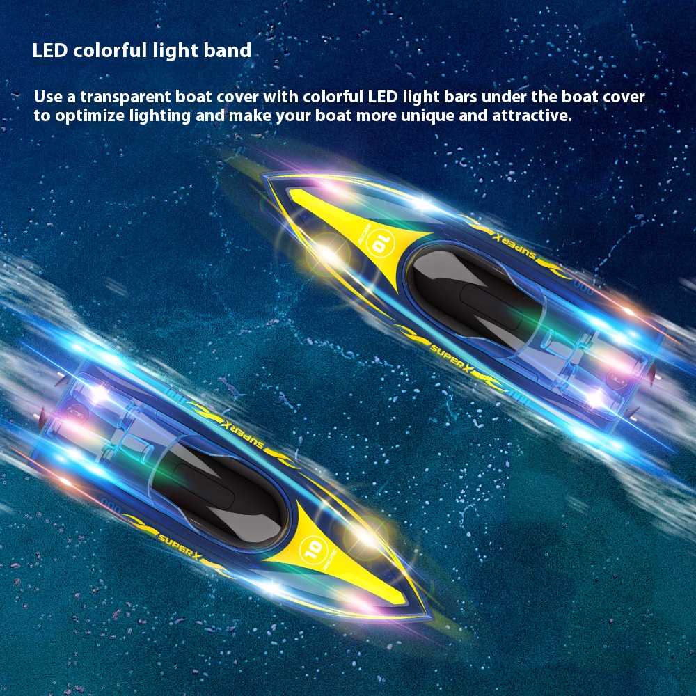 Green Remote Control Speedboat 2.4G High Speed Remote Control Boat Double Battery