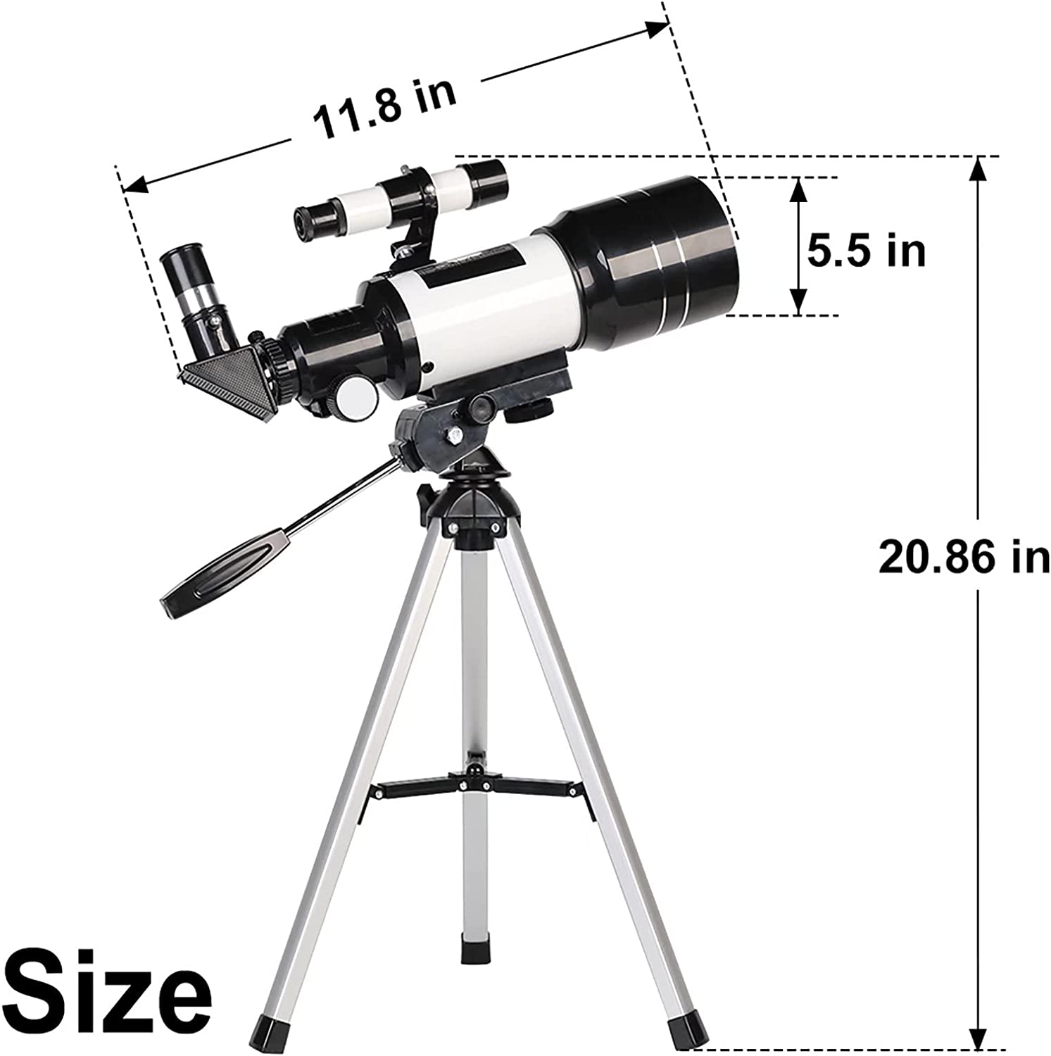 Telescope for Adults & Kids, 70mm Aperture Refractor Telescopes (15X-150X) for Astronomy Beginners, Portable Travel Telescope with Phone Adapter & Wireless Remote, Astronomy Gifts for Kids
