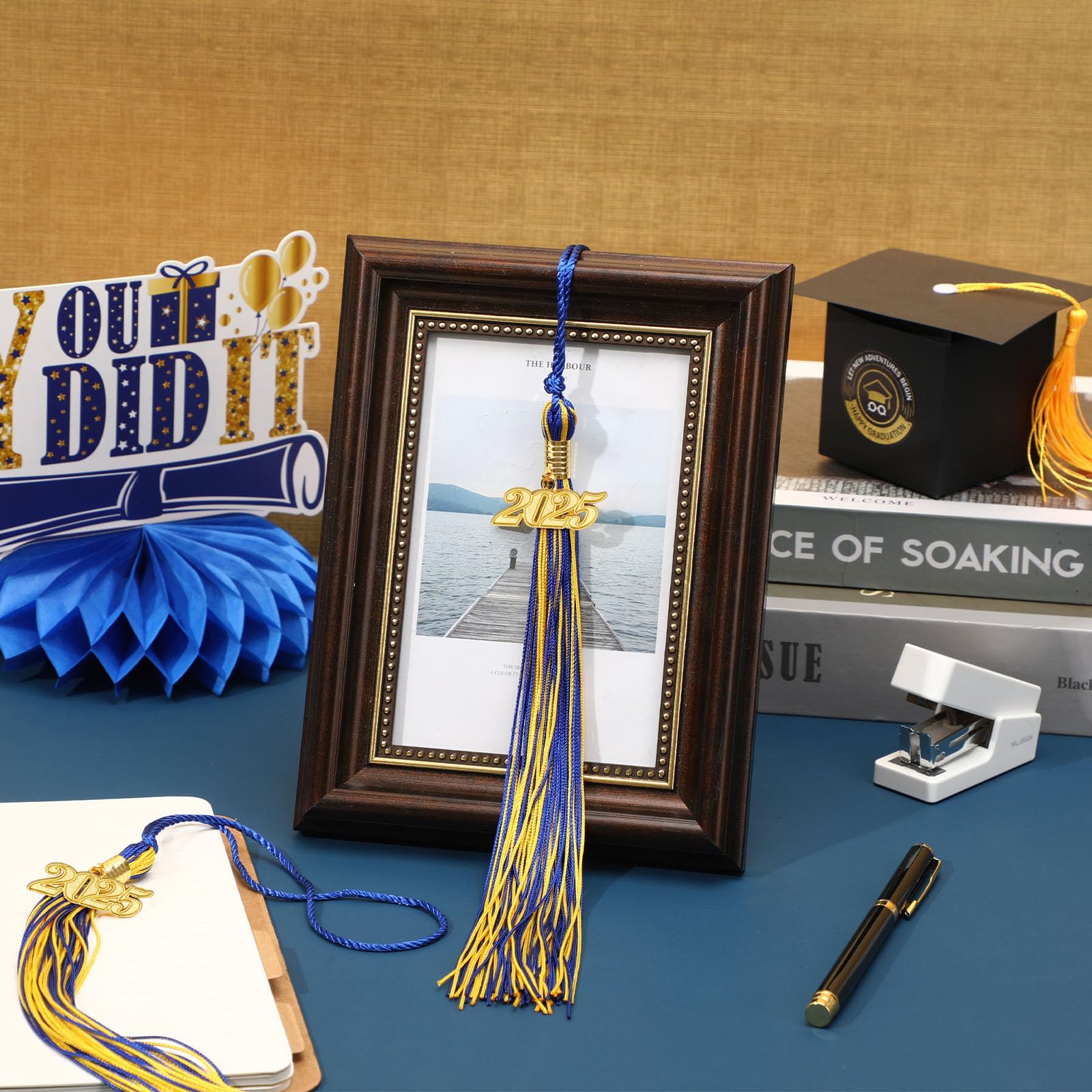 2025 Graduation Tassel,1Pcs Graduation Cap Tassel 2025 Grad Graduation Tassel for 2025 Graduation Ceremonies Accessories (Gold Blue)