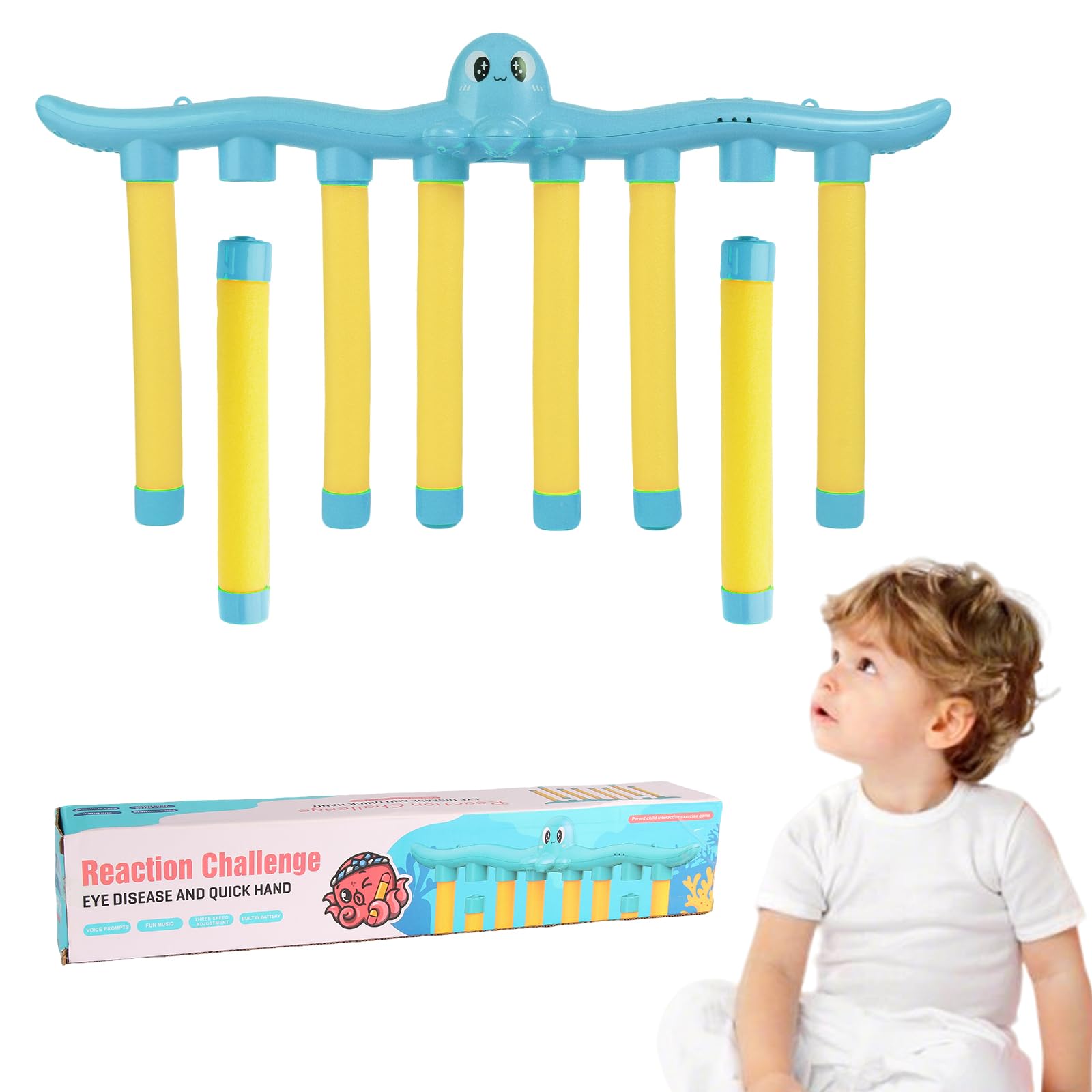 Reaction Stick Catch Training Game Hand Eye Coordination Reflex Training Game 3 Adjustable Speeds, Game Stick Toy Color BLUE
