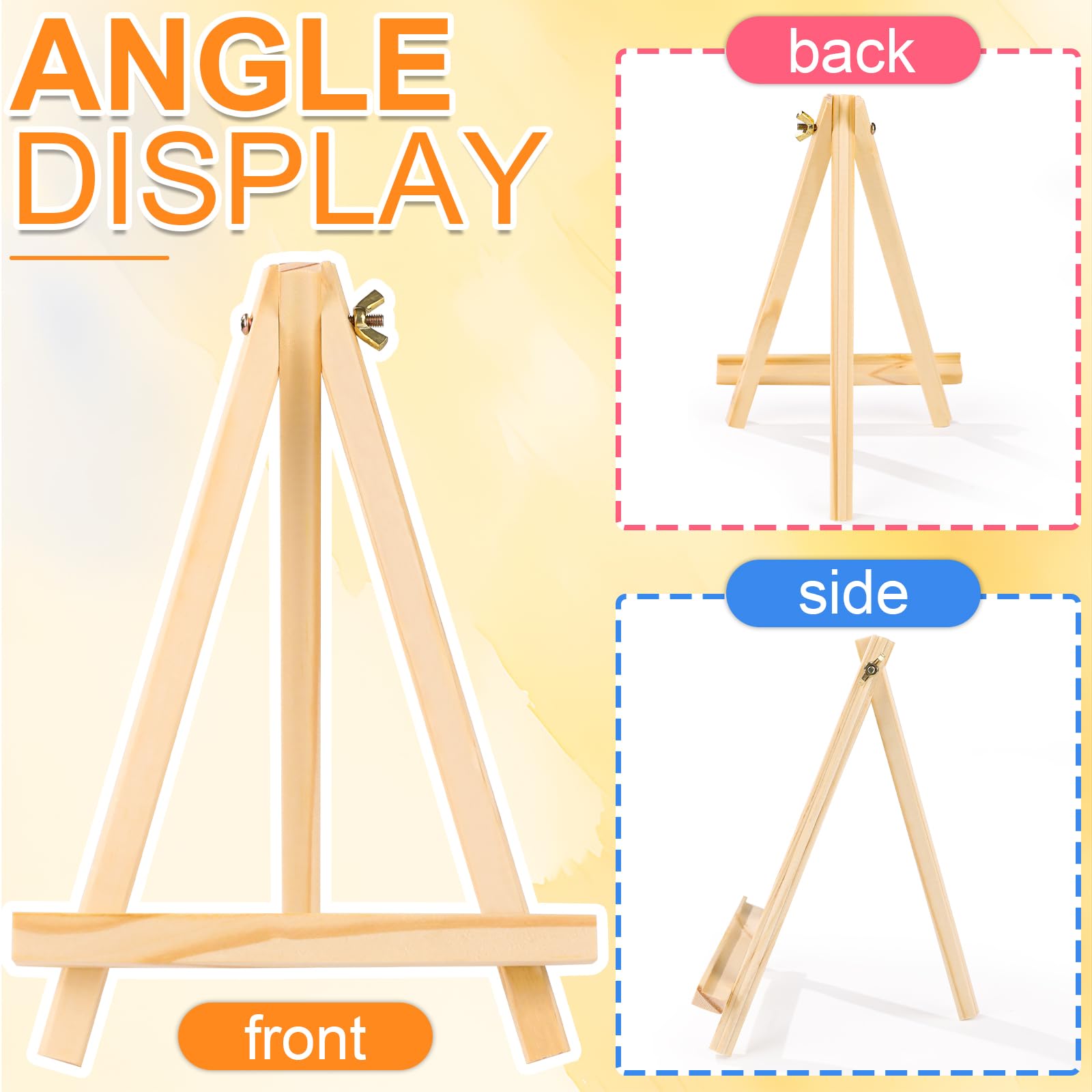 8 Pack 24cm Wood Easels Tripod Painting Easels for Art Crafts,Portable Canvas Holders