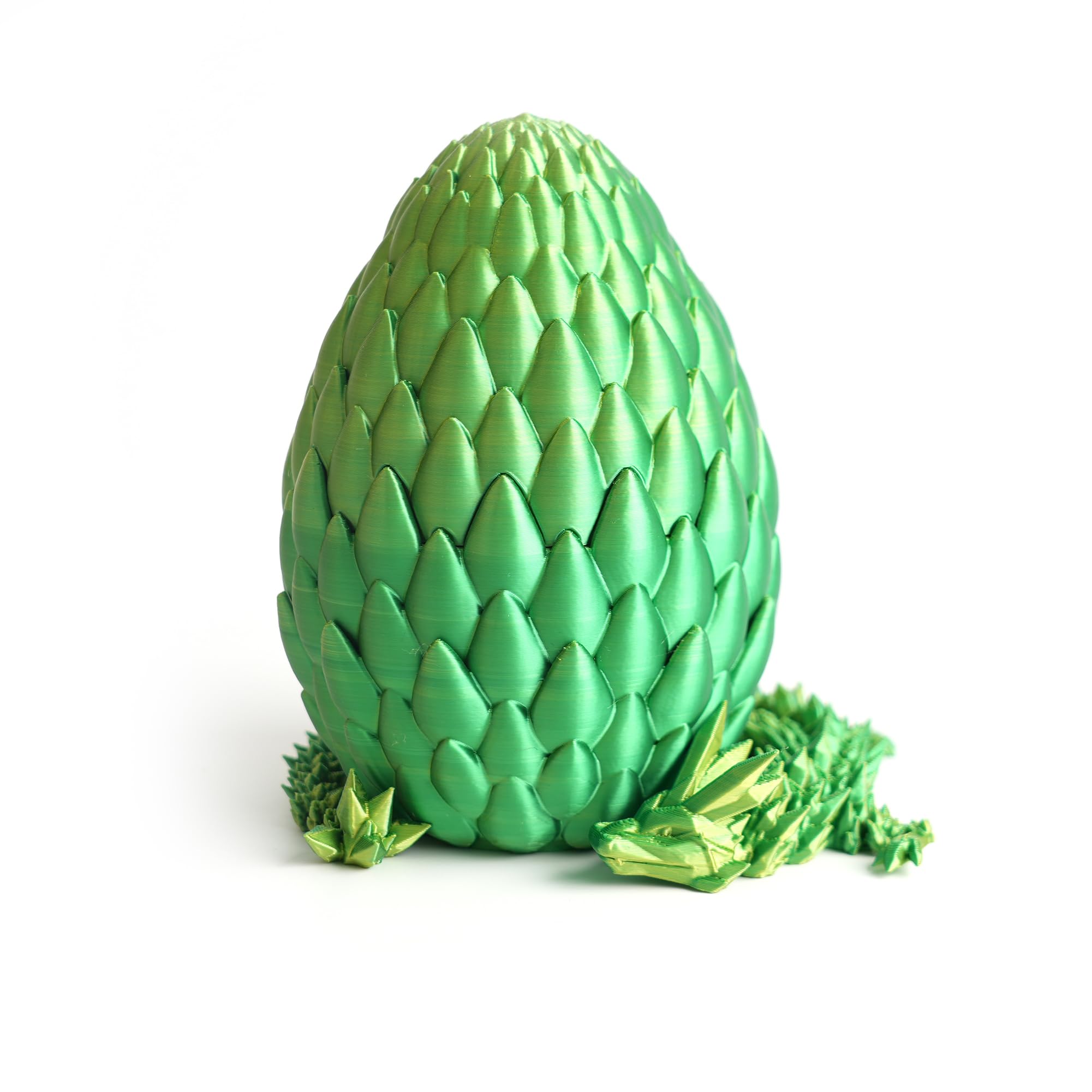 3D Printed Dragon Egg Yellow Green Surprise Easter Egg with Flexible Crystal Dragon Inside,3D Printed Gift Toy,Desk Executive Pet,Figurine Decor