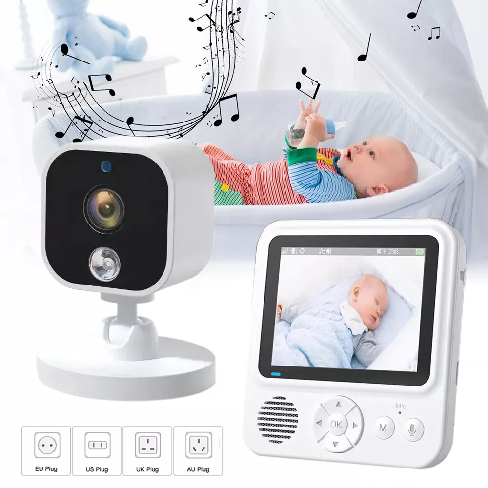 2.8 Inch 1080P Wireless Baby Monitor with Camera,Two-Way Talk Audio Video,IPS Screen,Baby Cry Sound Temp Detection For Babysitter