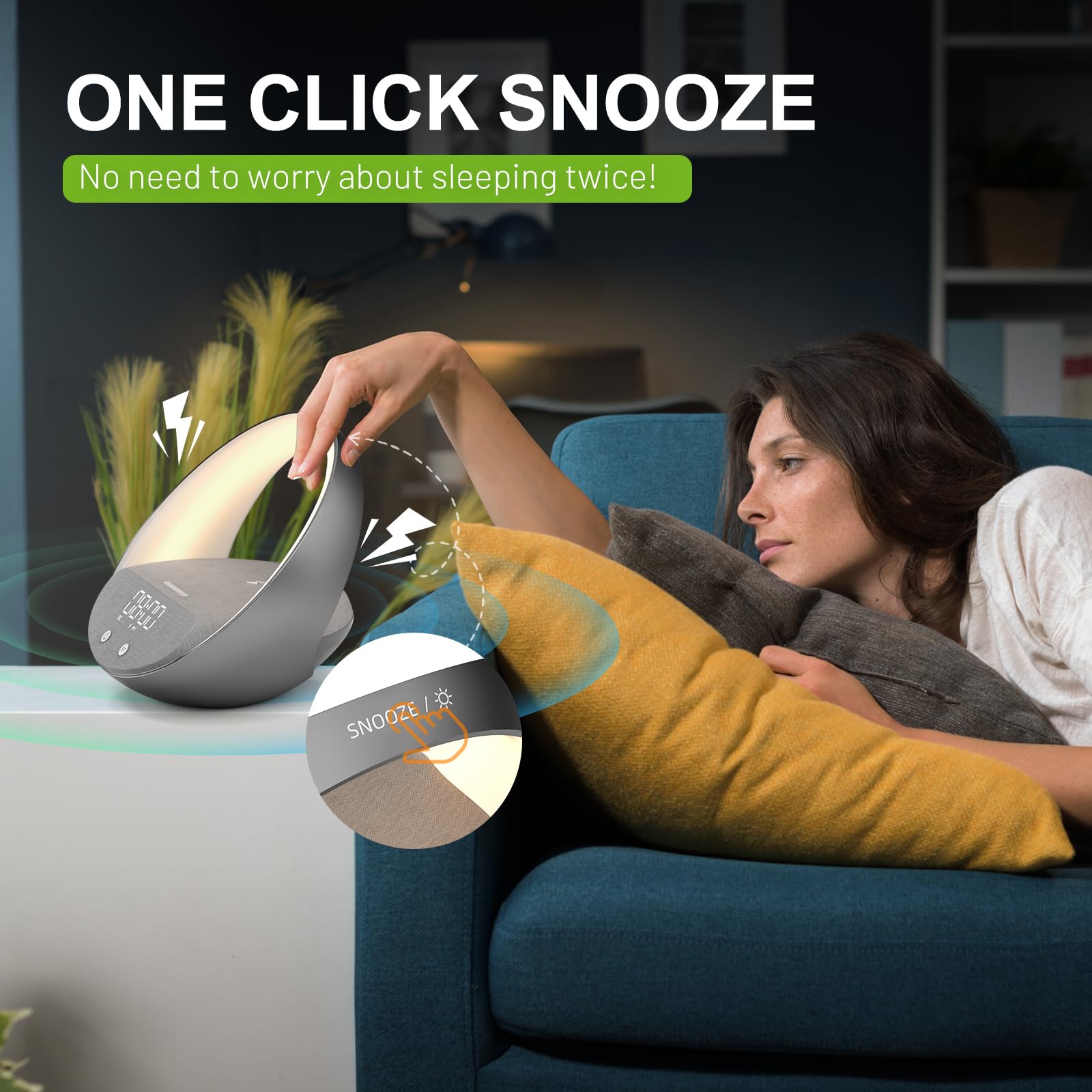 Bluetooth Speaker with Wireless Charger,Sunrise Simulation Wake Up Night Light for Bedroom Adjustable LED RGB Mode(Grey)
