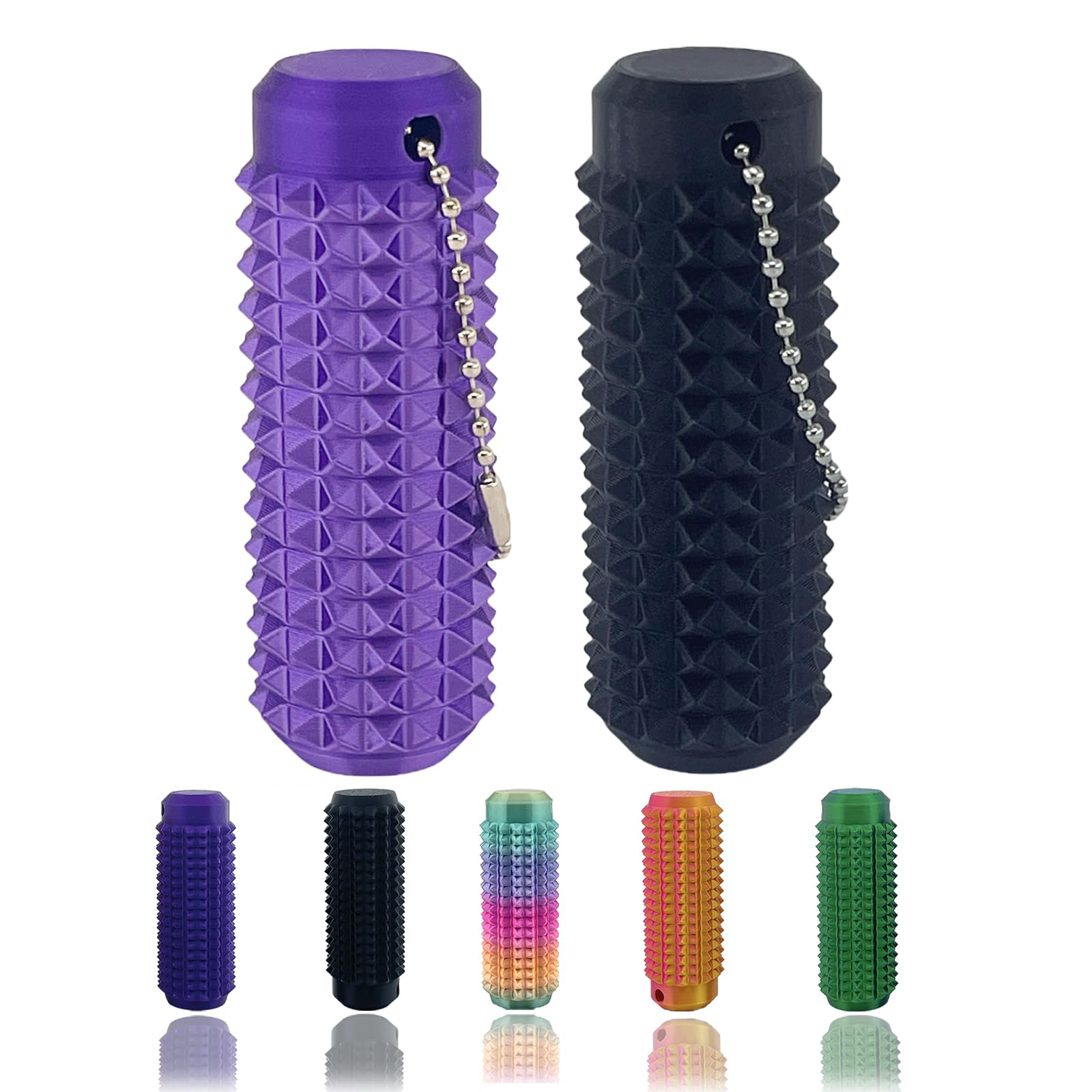 Little Ouchies Fidget,Pocket Mini Fidget Toy,3D Printed Venting Key Pendant,2pcs Spiky Grippie Stim Keychain,Novelty Gifts for Friends