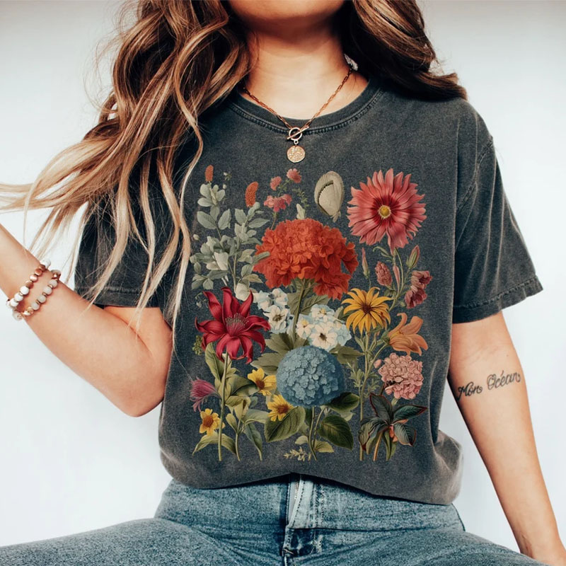 Boho Wildflowers Cottagecore T-shirt