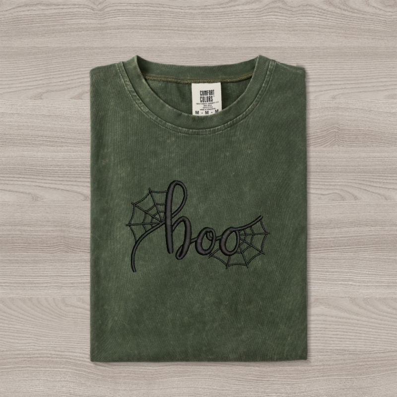 Embroidered Halloween Boo T-Shirt