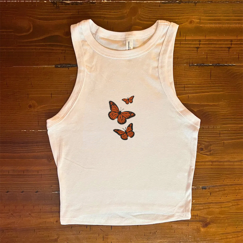 Butterfly Embroidered Tank Top