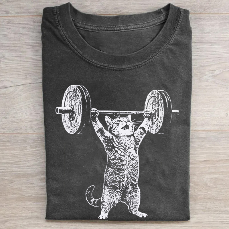 Funny Cat Gym T-shirt