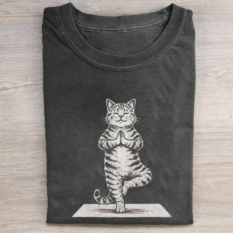 Funny Cat Yoga Pose T-shirt