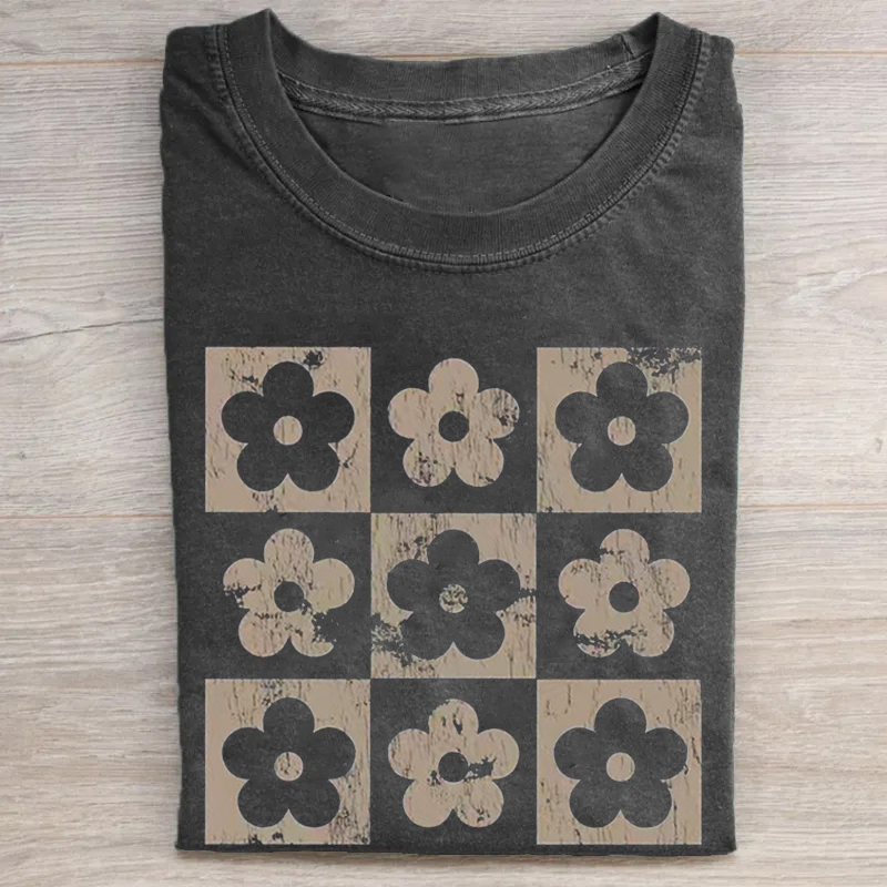 Checkered Flowers T-shirt