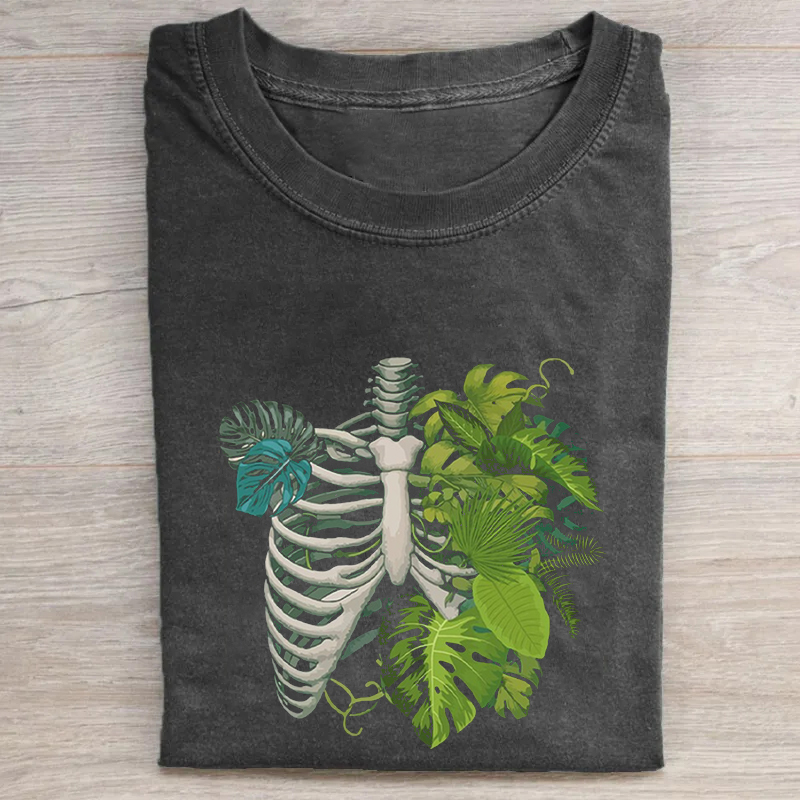 Skeleton Plant Body T-shirt