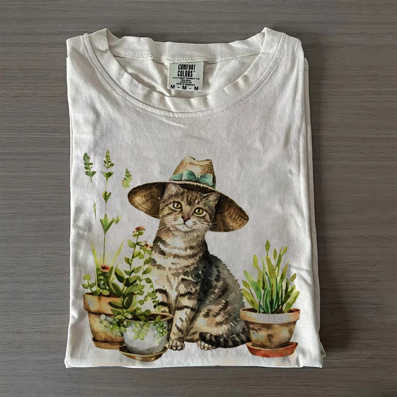 Cat And Plant T-shirt