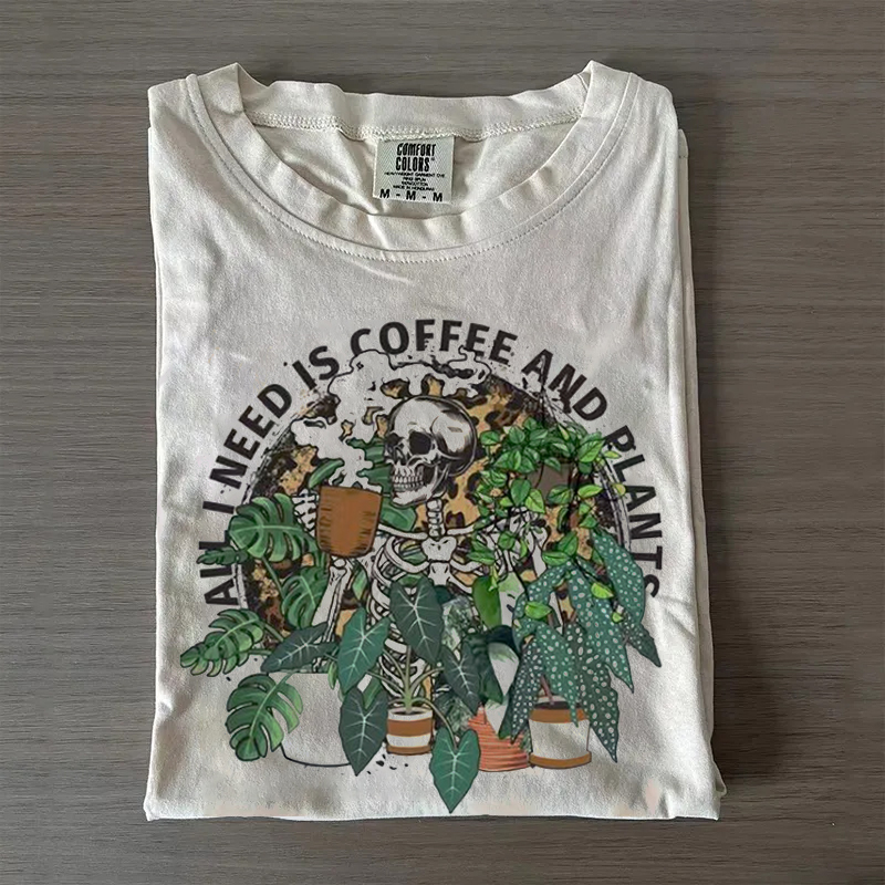 Coffee & Plants Graphic T-shirt