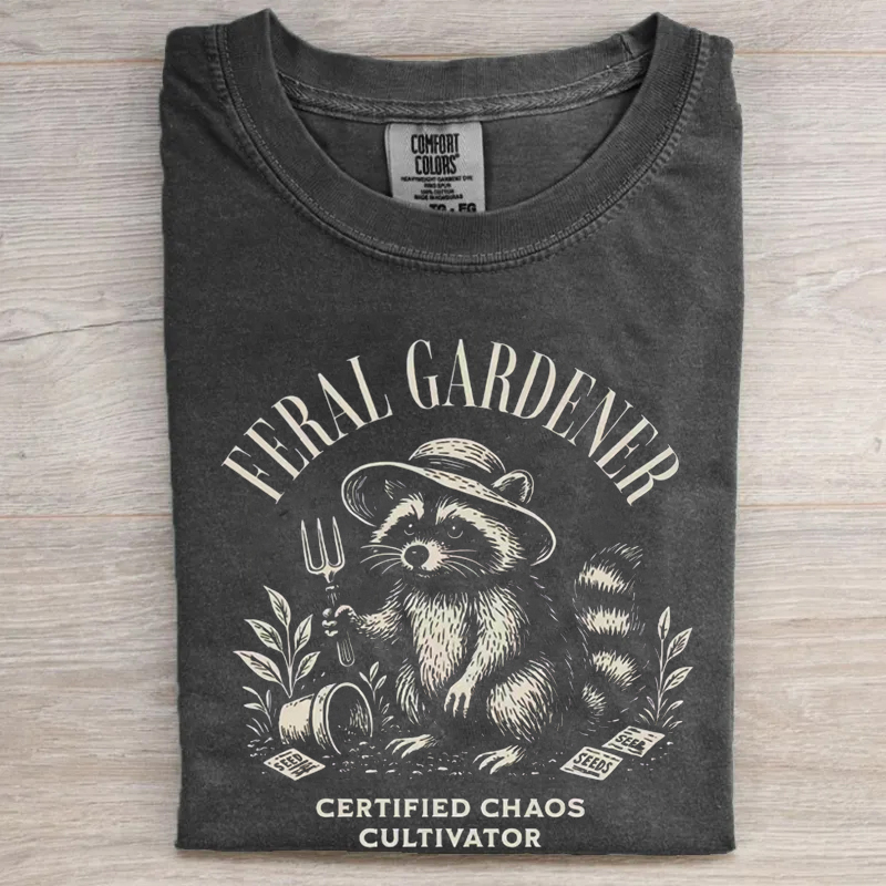 Funny Raccoon Gardening T-shirt