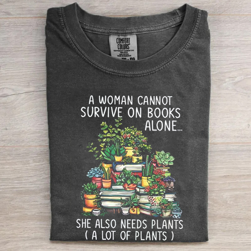 Books Plants Women T-shirt