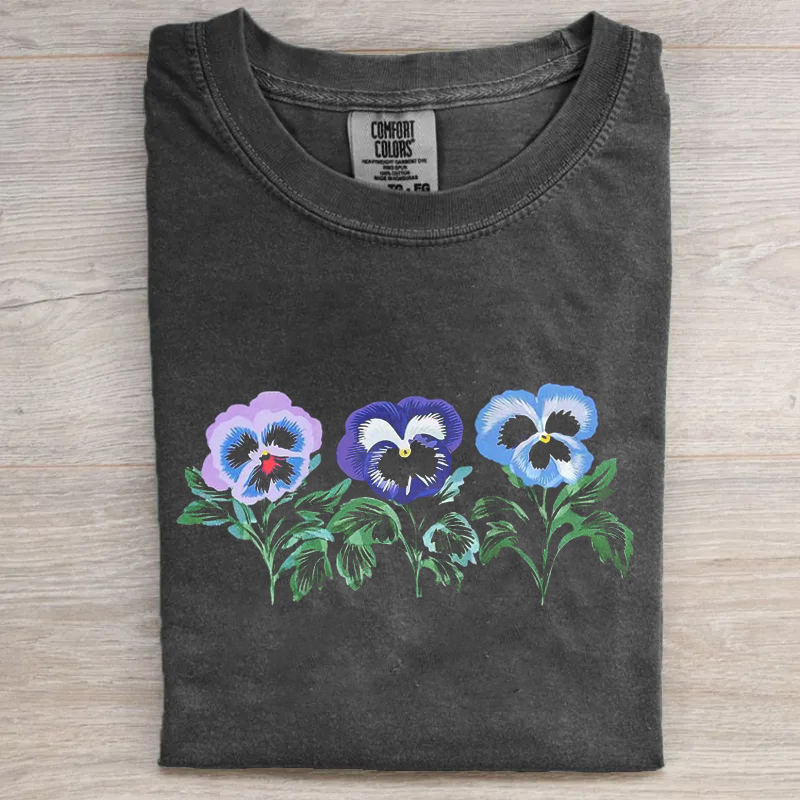 Vintage Pansies T-shirt