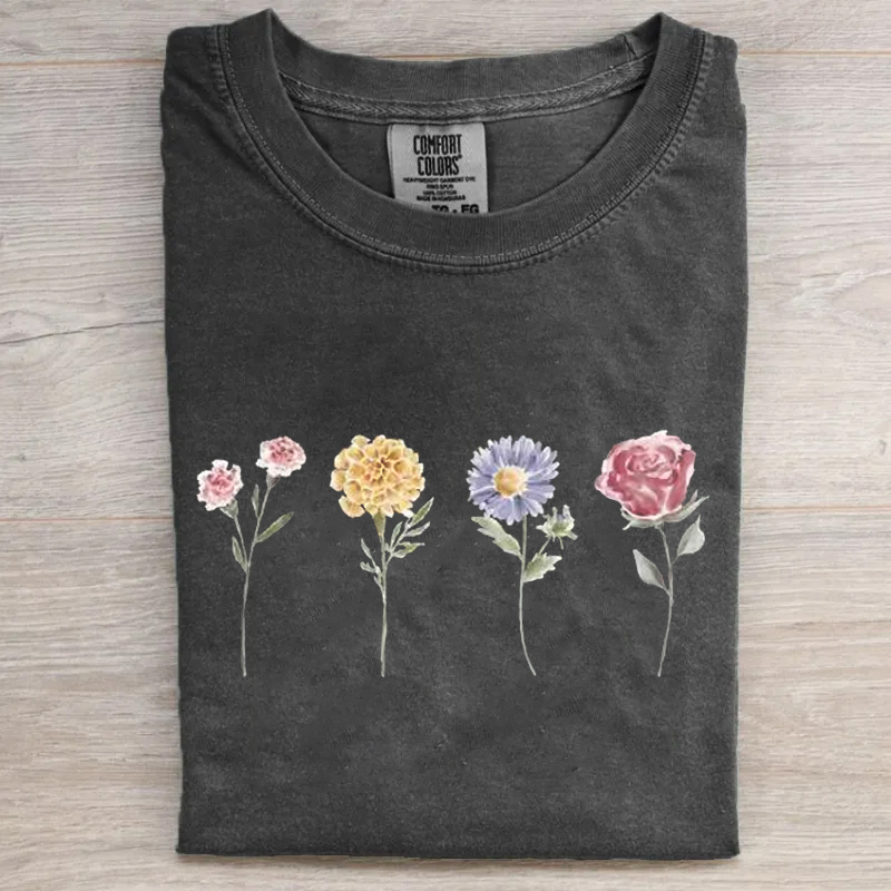 Custom Birth Flower T-shirt