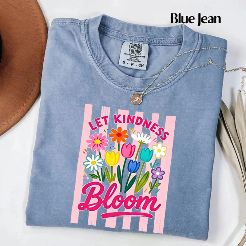 Striped Let Kindness Bloom T-shirt