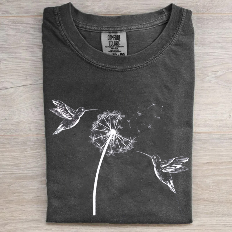 Cute Dandelion Hummingbird T-shirt