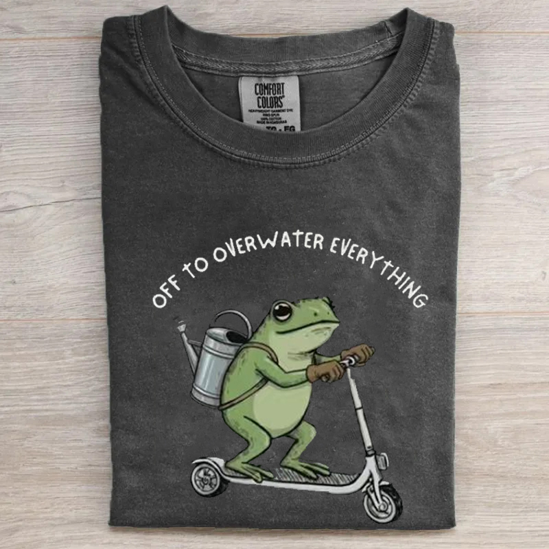 Off to Overwater Everything Plant Lover Frog T-shirt