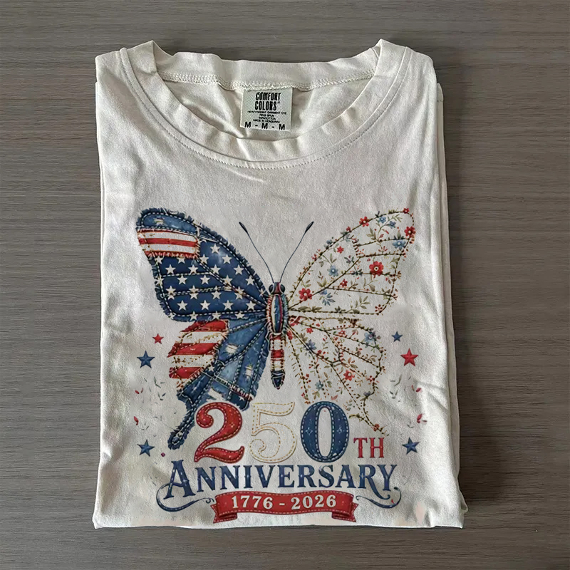 USA 250th Anniversary Floral T-shirt