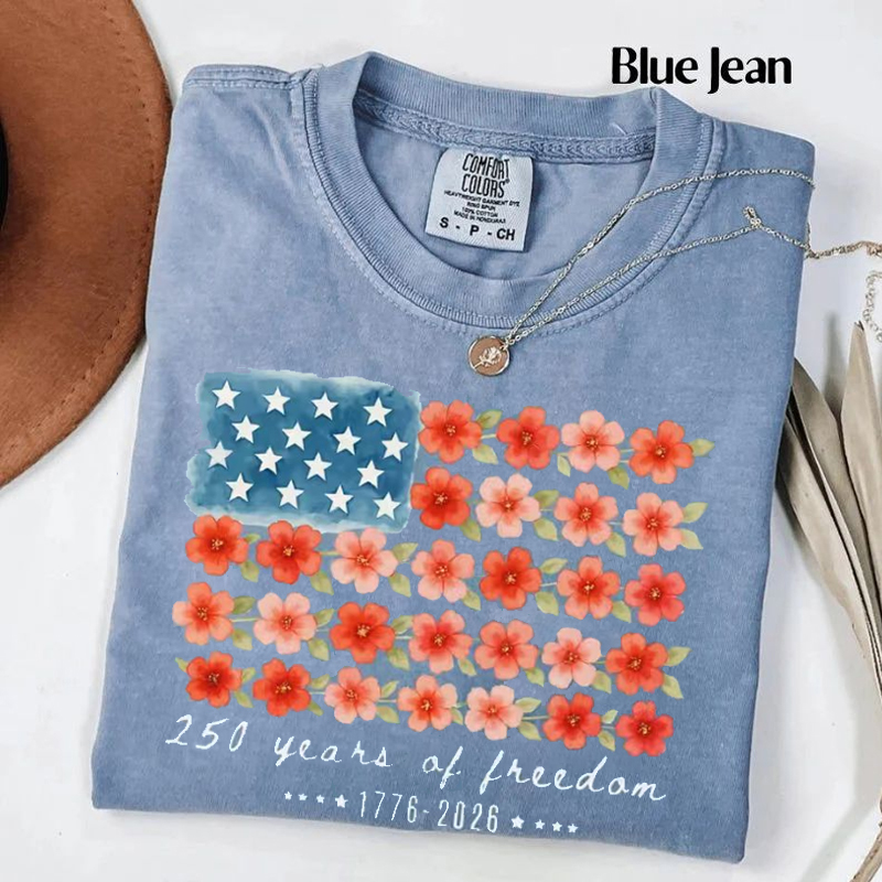 USA 250th Floral Anniversary T-shirt