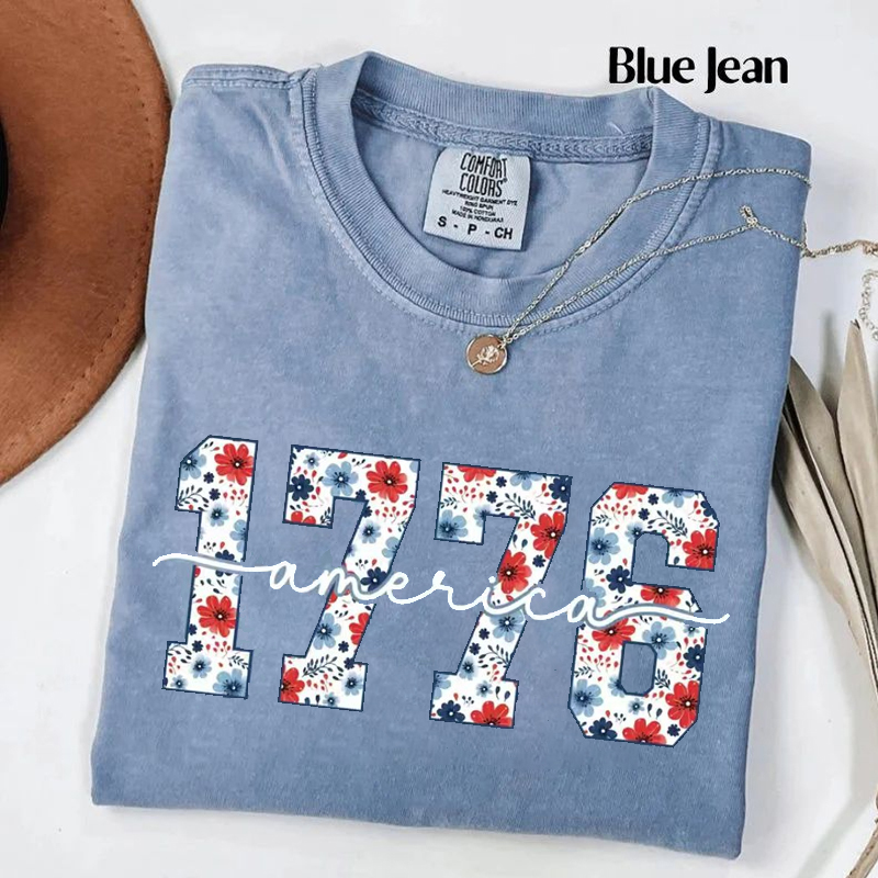 1776 Floral 4th of July T-shirt