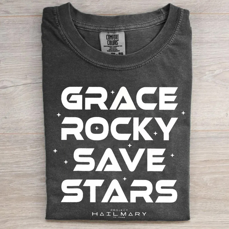 Project Hail Mary Grace Rocky Save Stars Poster T-shirt