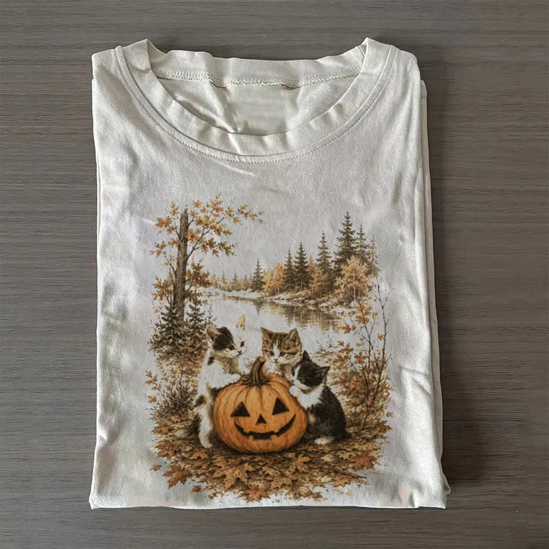 Vintage 90s Cat Halloween T-shirt