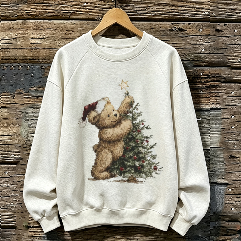 Teddy Bear and Christmas Tree Sweatshirt