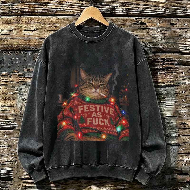 Funny Christmas Cat Sweatshirt