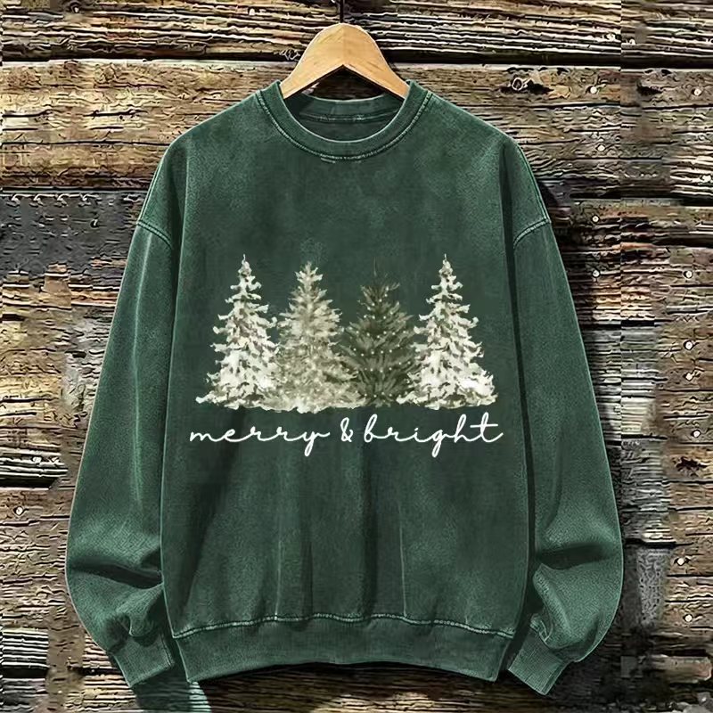 Merry& Bright Christmas Tree Sweatshirt