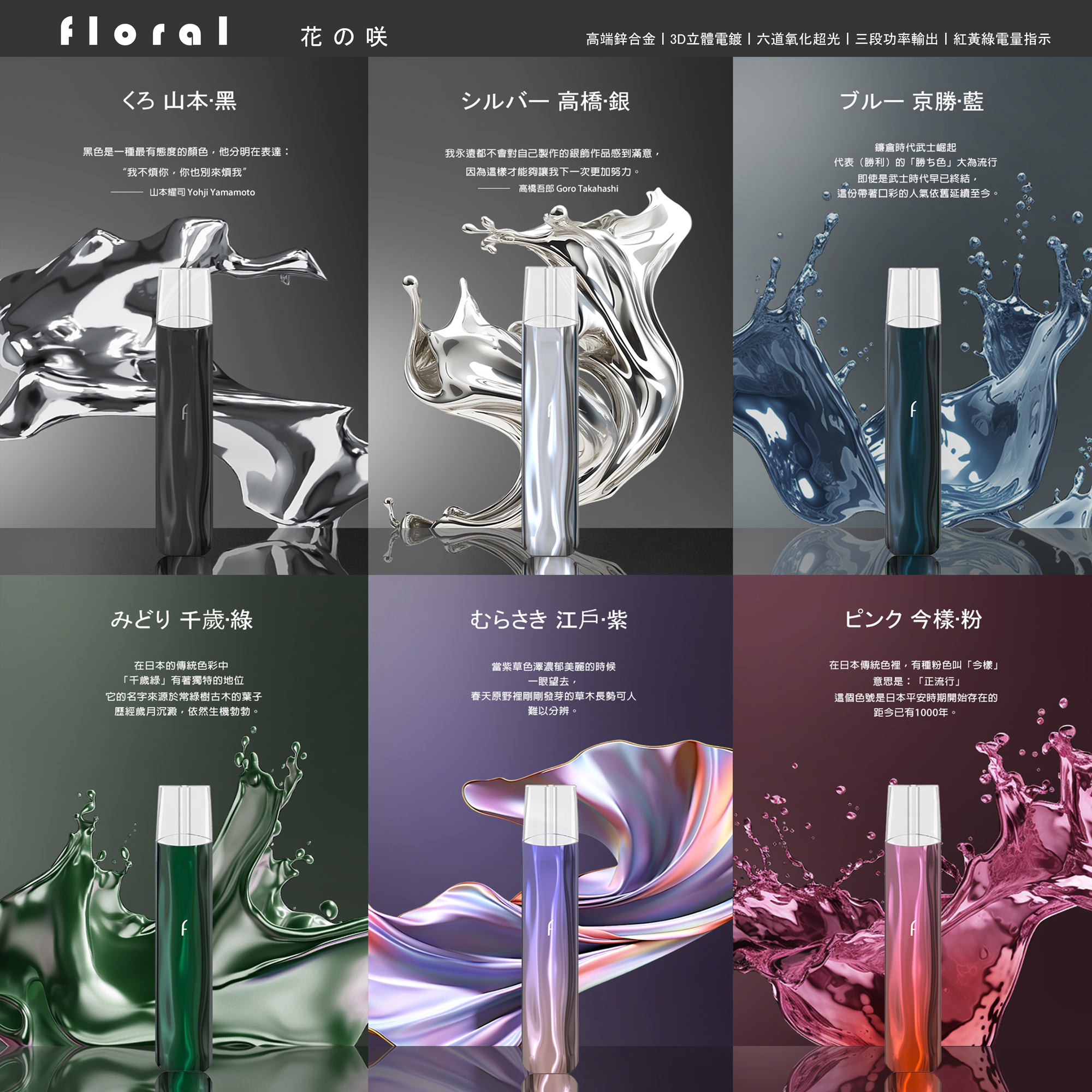 FLORAL花の咲一代主機煙機丨高端鋅合金丨三段功率丨3D立體電鍍丨六道氧化超光 ( 悅刻RELX一代適用 )