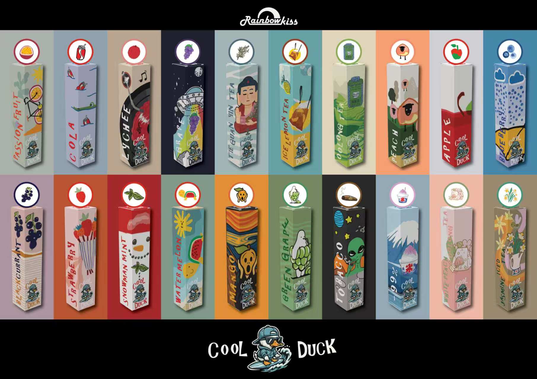 香港一次性電子煙DASH鴨嘴獸同款 COOL DUCK Rinbowkiss Disposable vape 2000 PUFFS 即棄型一次性電子煙煙機 現貨直發 可批發啖一次性電子煙煙機香港現貨直發 可批發vapehongkong	