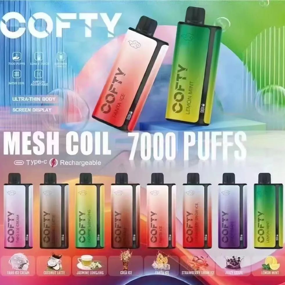 香港一次性電子煙COFTY 7000 PUFFS 啖現貨直發 可批發 香港即棄型一次性可充電煙機