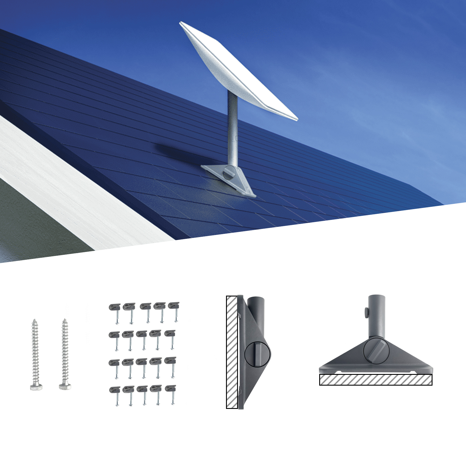 SEMTION Starlink Pivot Mount for GEN2 Adjustable Starlink Mounting Kit for Roof and Wall Mounted