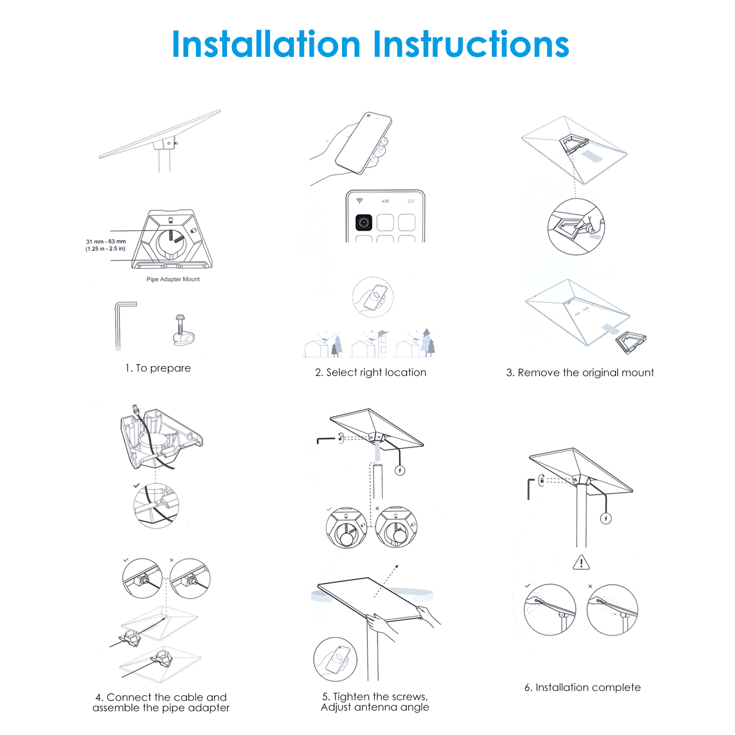 Starlink Gen 3 Pipe Adapter Mount for V3 Standard Dish
