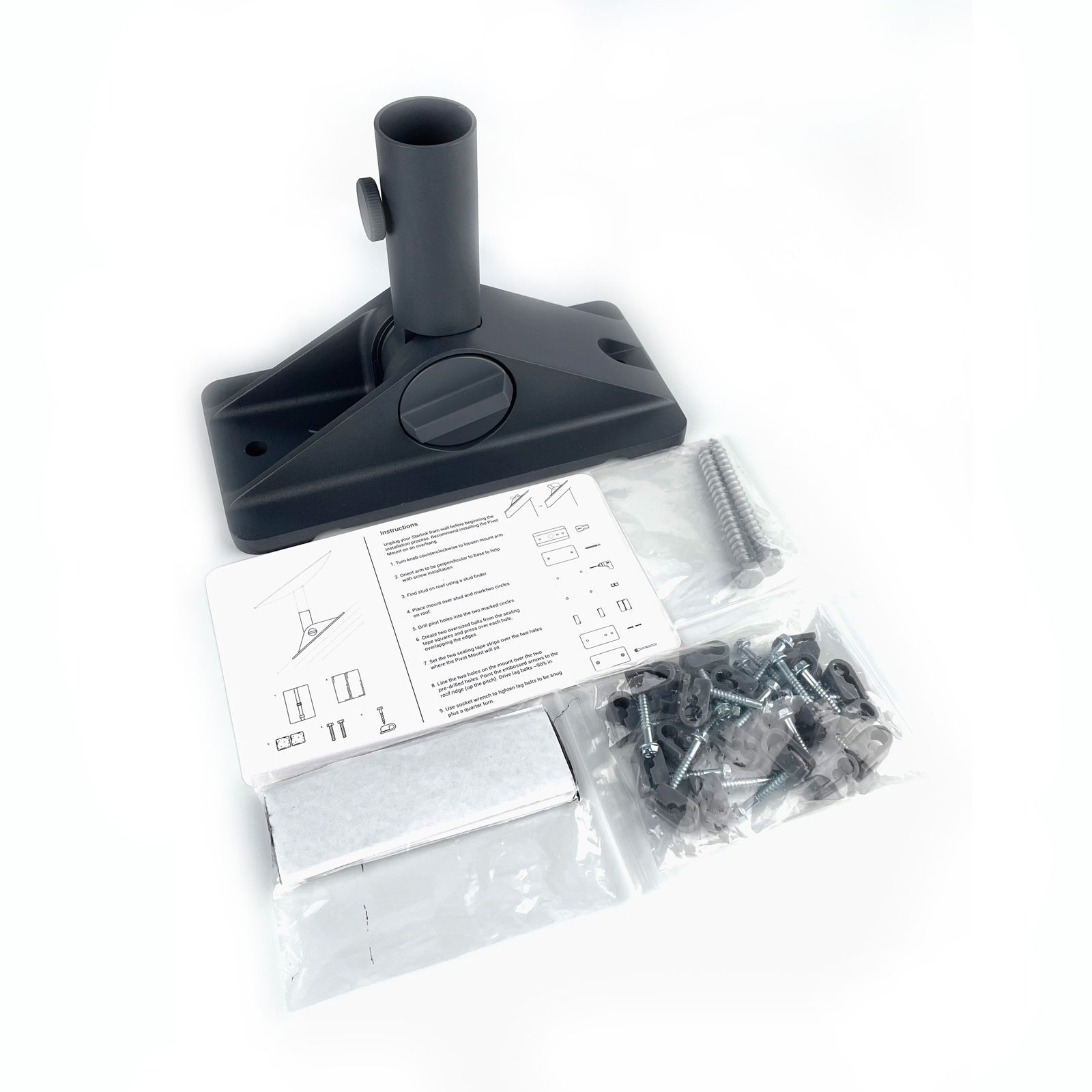 SEMTION Starlink Pivot Mount for GEN2 Adjustable Starlink Mounting Kit for Roof and Wall Mounted