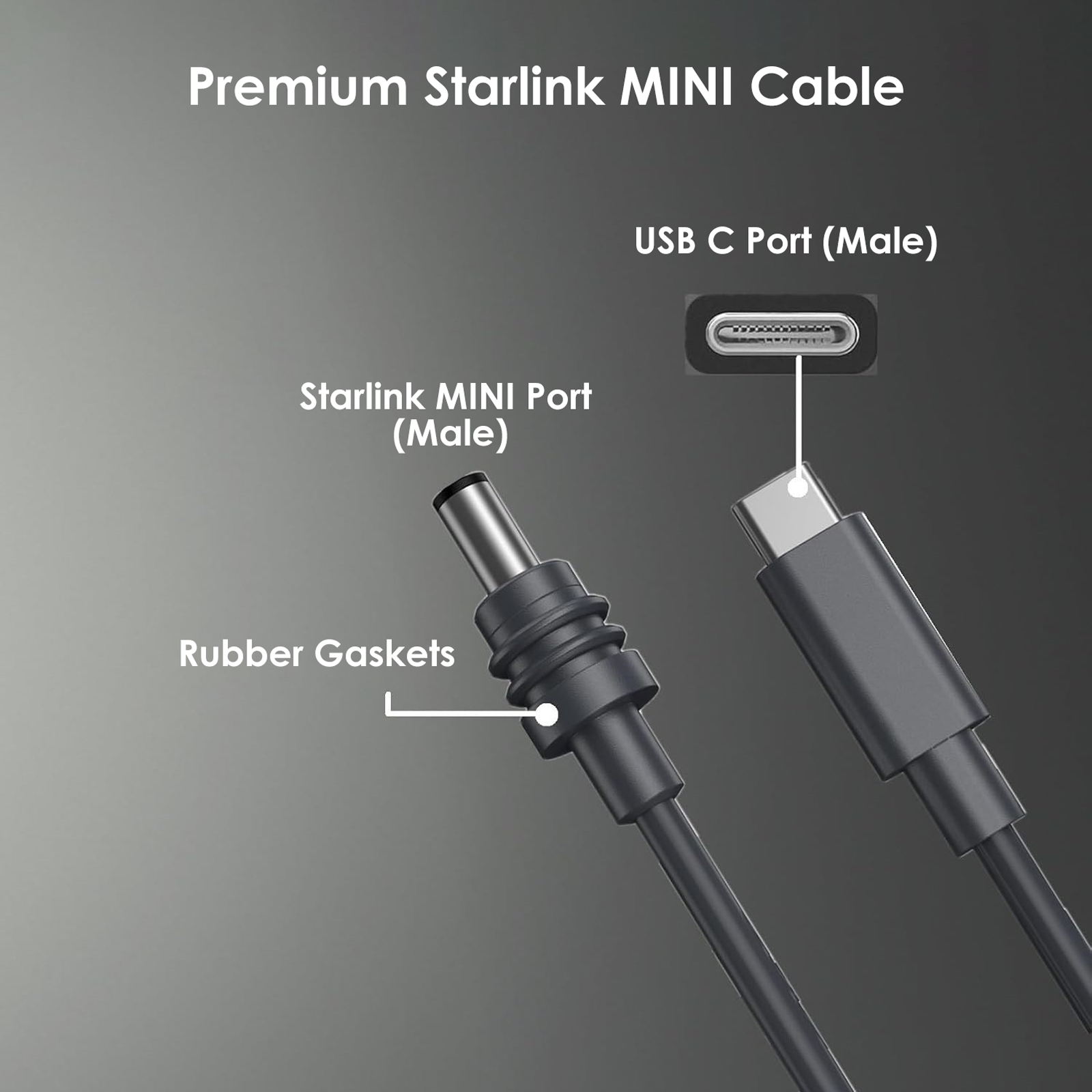 Starlink Mini Cable 10FT/3M USB C to DC Power Cable