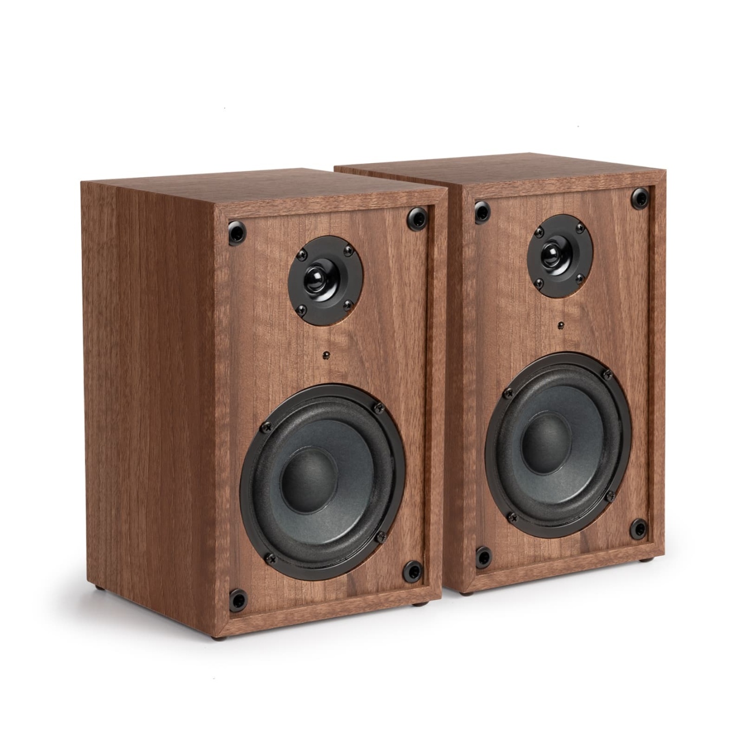 Bluetooth 4" Two 30W HiFi Bookshelf Speakers 2.0 Stereo Active for Vinyl Turntable
