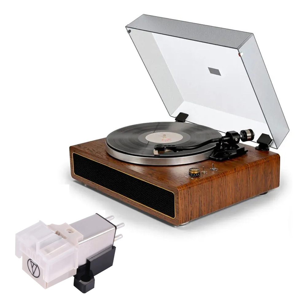 Modern Bluetooth Record Player & ATN3600L Stylus, Vinyl Cleaning Kits Bundle RetroLife R517