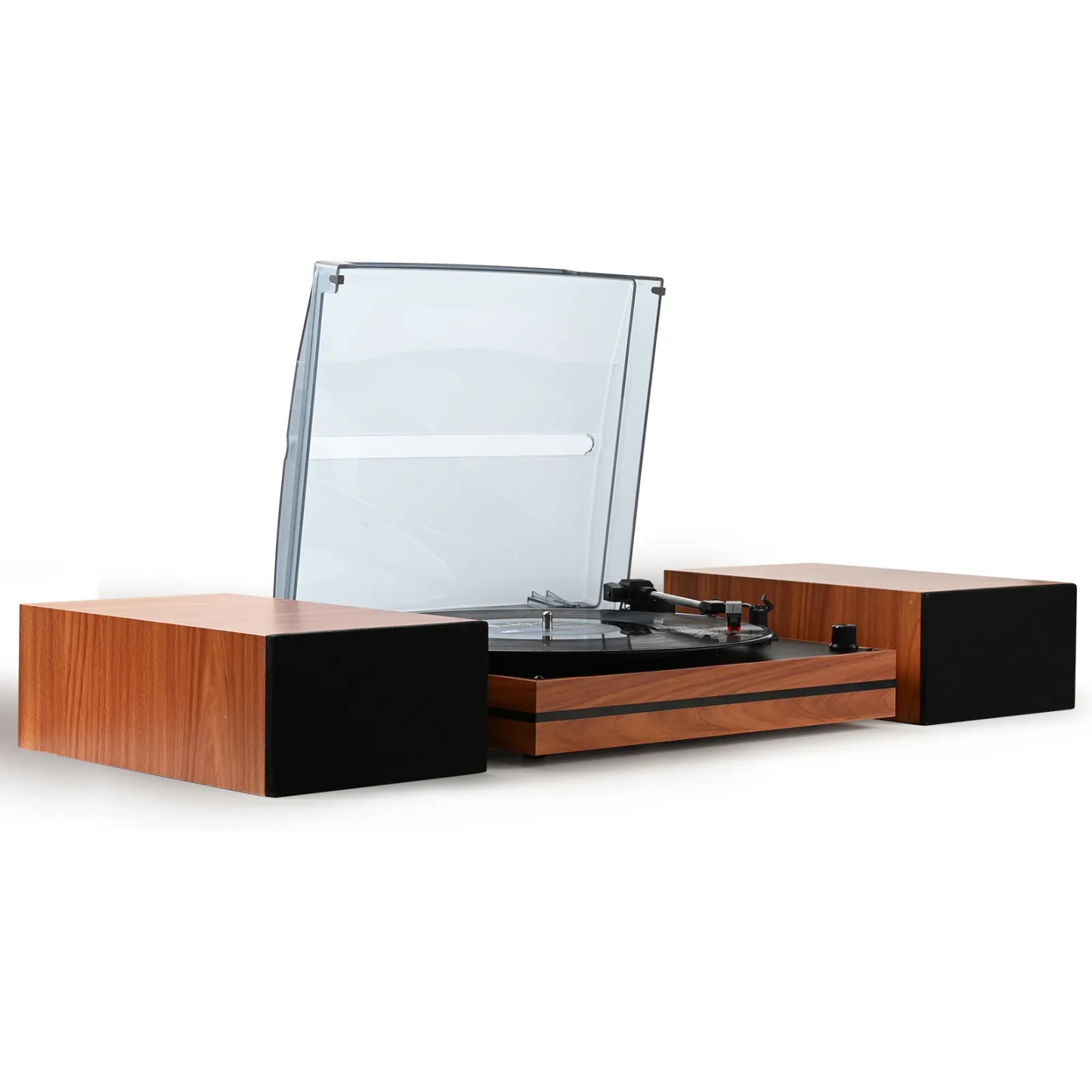Modern Bluetooth Turntable with External Bookshelf HiFi Speakers R612