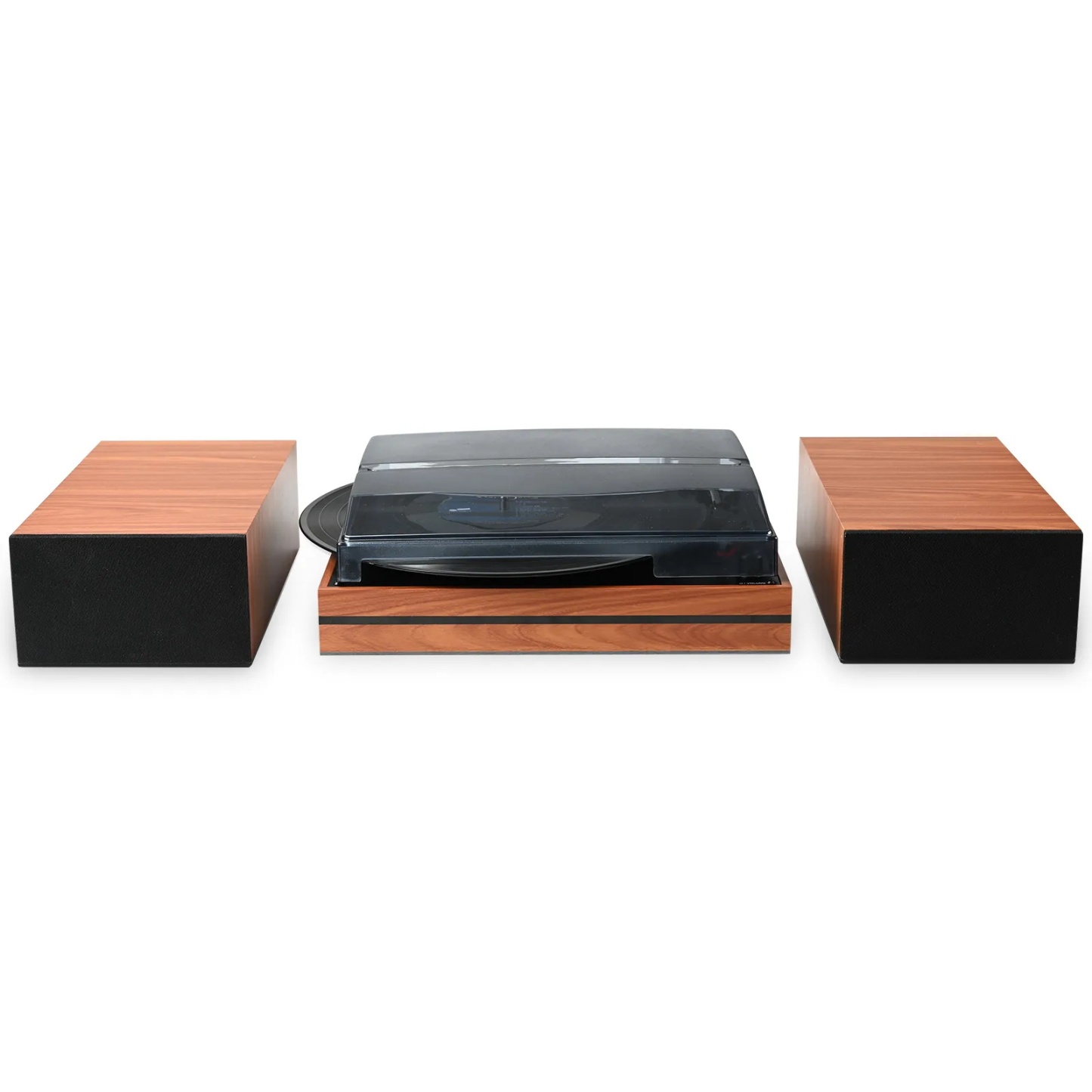 Modern Bluetooth Turntable with External Bookshelf HiFi Speakers R612