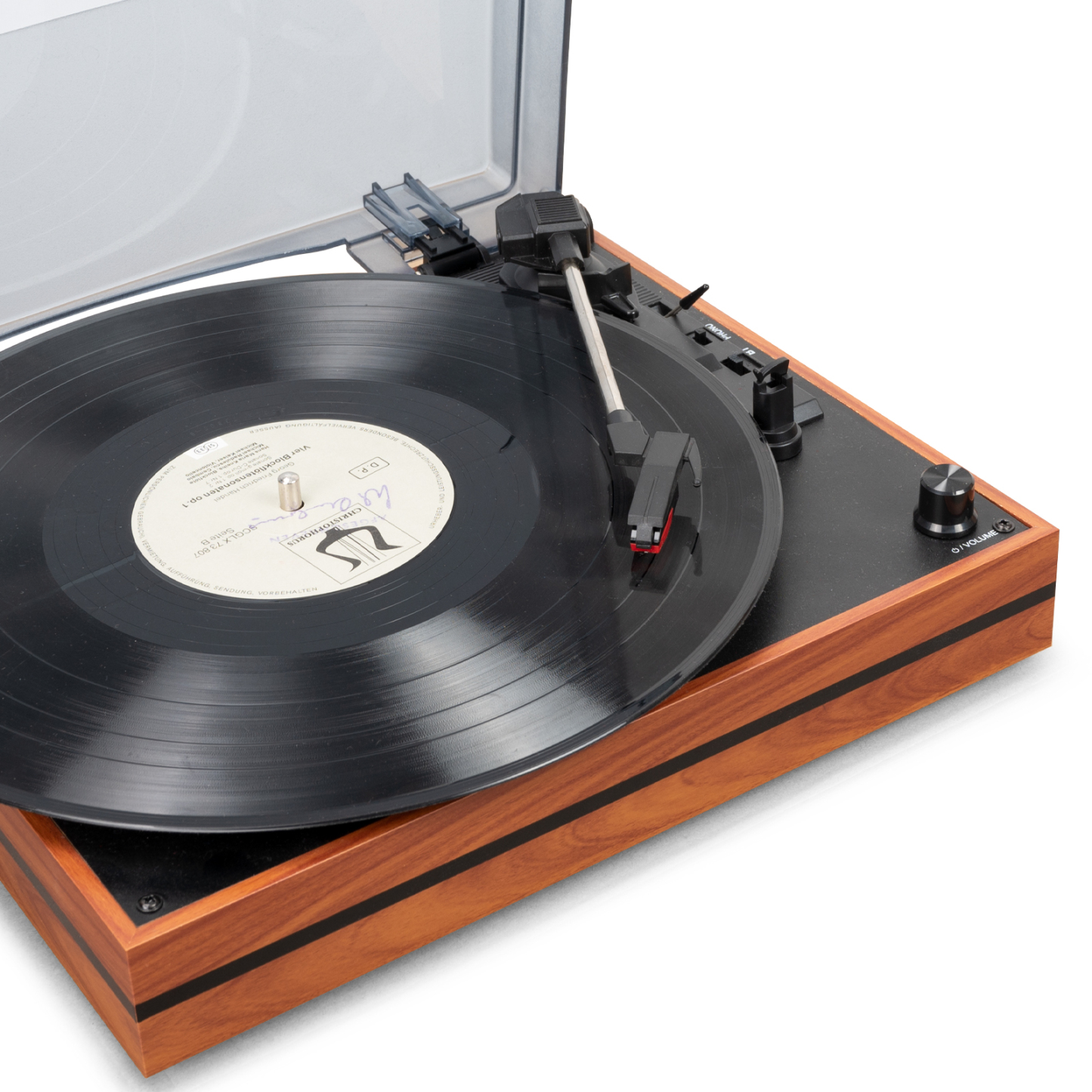Modern Bluetooth Turntable with External Bookshelf HiFi Speakers R612
