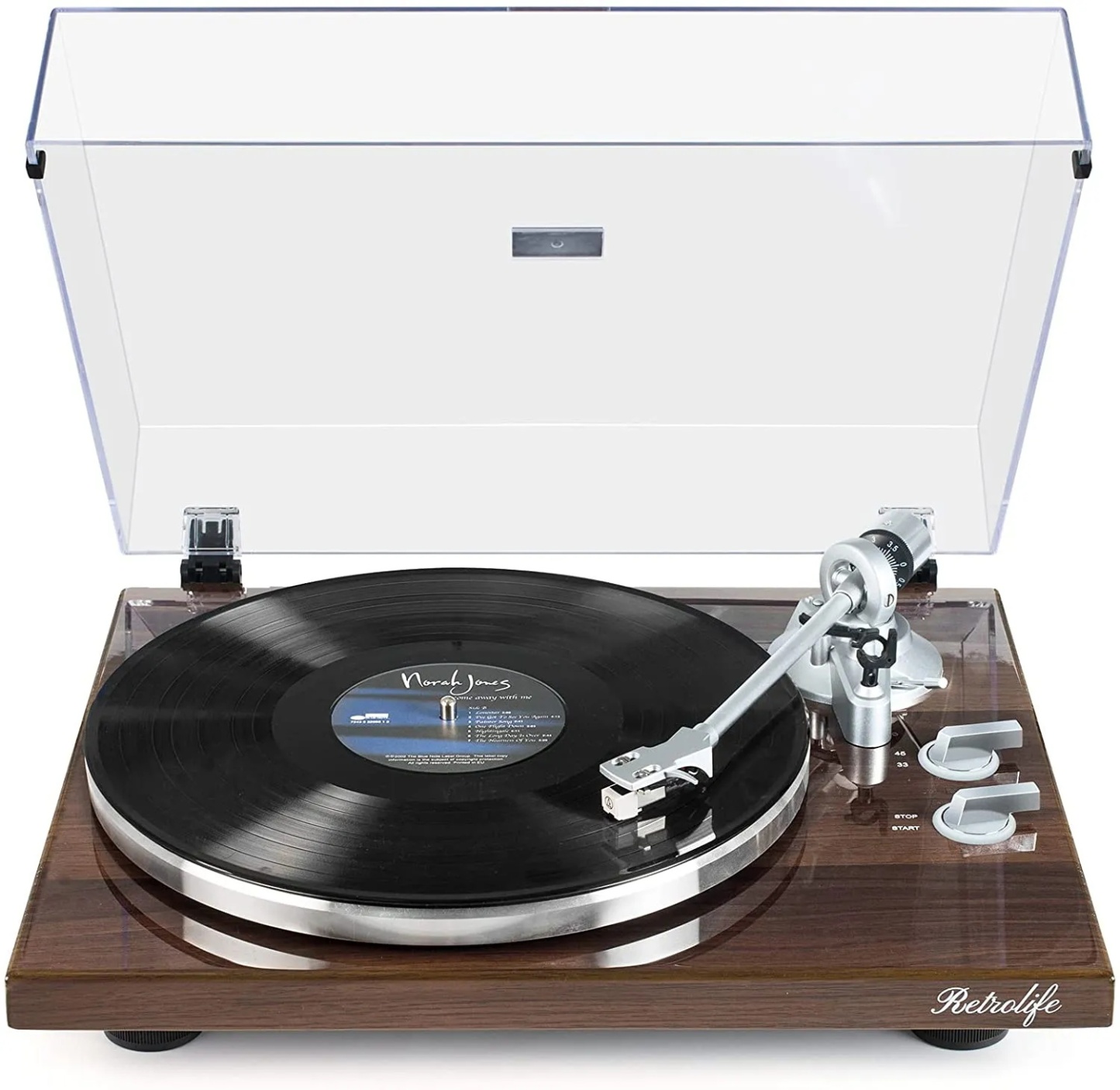 Modern Bluetooth Turntable & Bookshelf Speakers Bundle RetroLife HQKZ-006