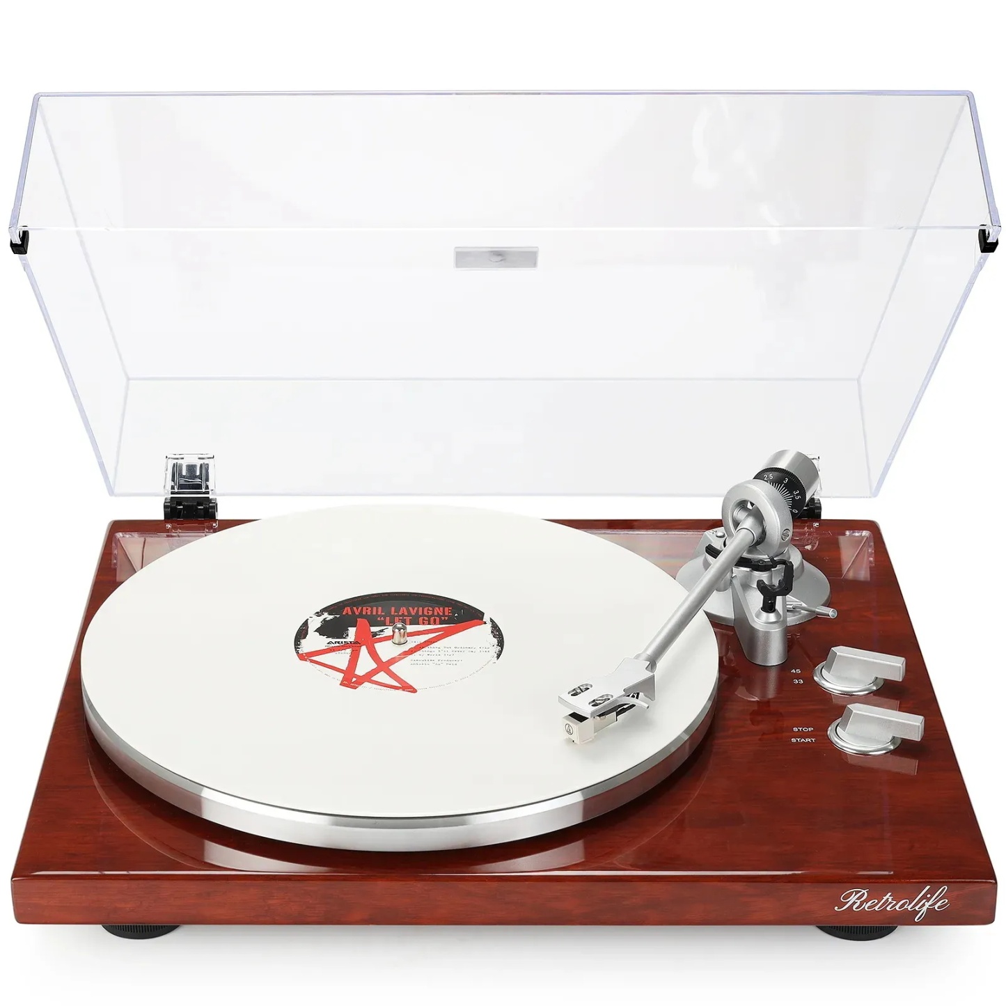 Modern Bluetooth Turntable & Bookshelf Speakers Bundle RetroLife HQKZ-006
