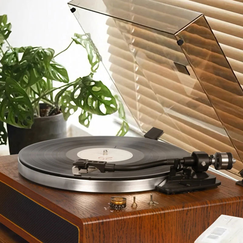 Modern Bluetooth Record Player & Turntable Stand Bundle R517