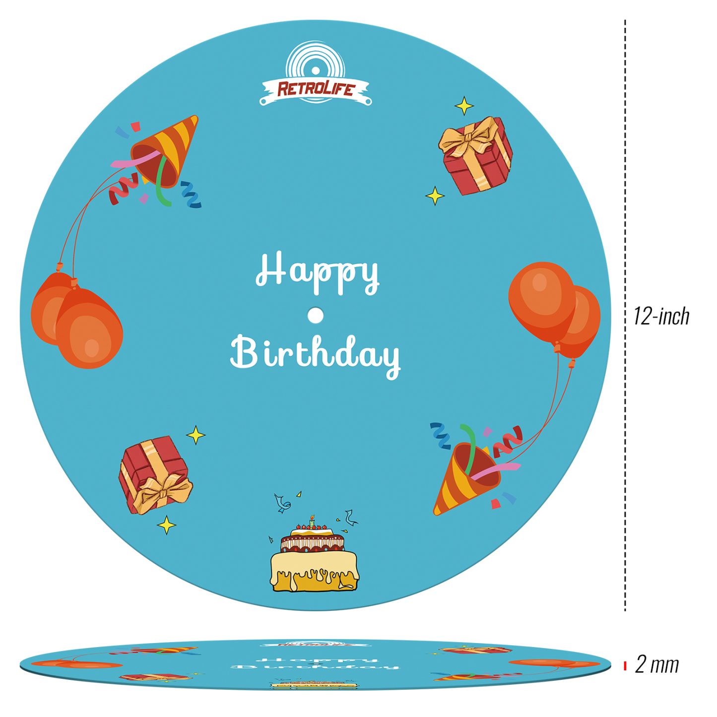 Retrolife Birthday Cake Pattern Vinyl Slip Mat 2mm