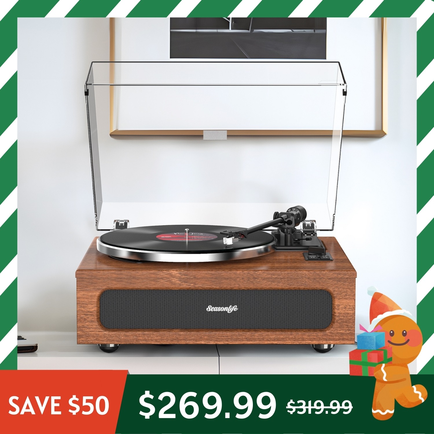 Upgraded Bluetooth AllinOne Record Player with Builtin S RetroLife